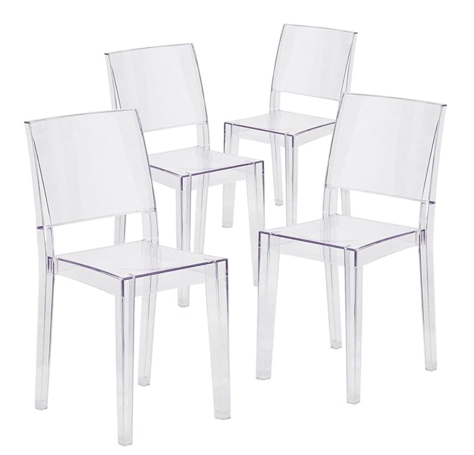 Clear acrylic ghost chairs